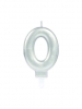 Svjećica NUMBER 0 SPARKLING CELEBRATIONS SILVER